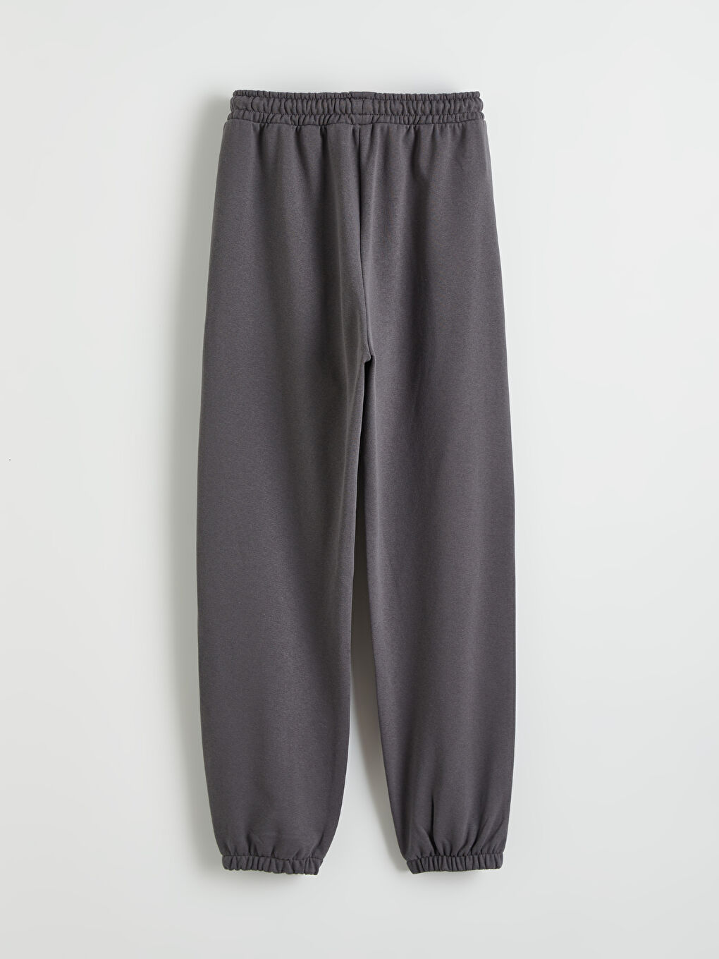 Gri Beli Lastikli Kız Çocuk Kalın Jogger Eşofman Altı-2