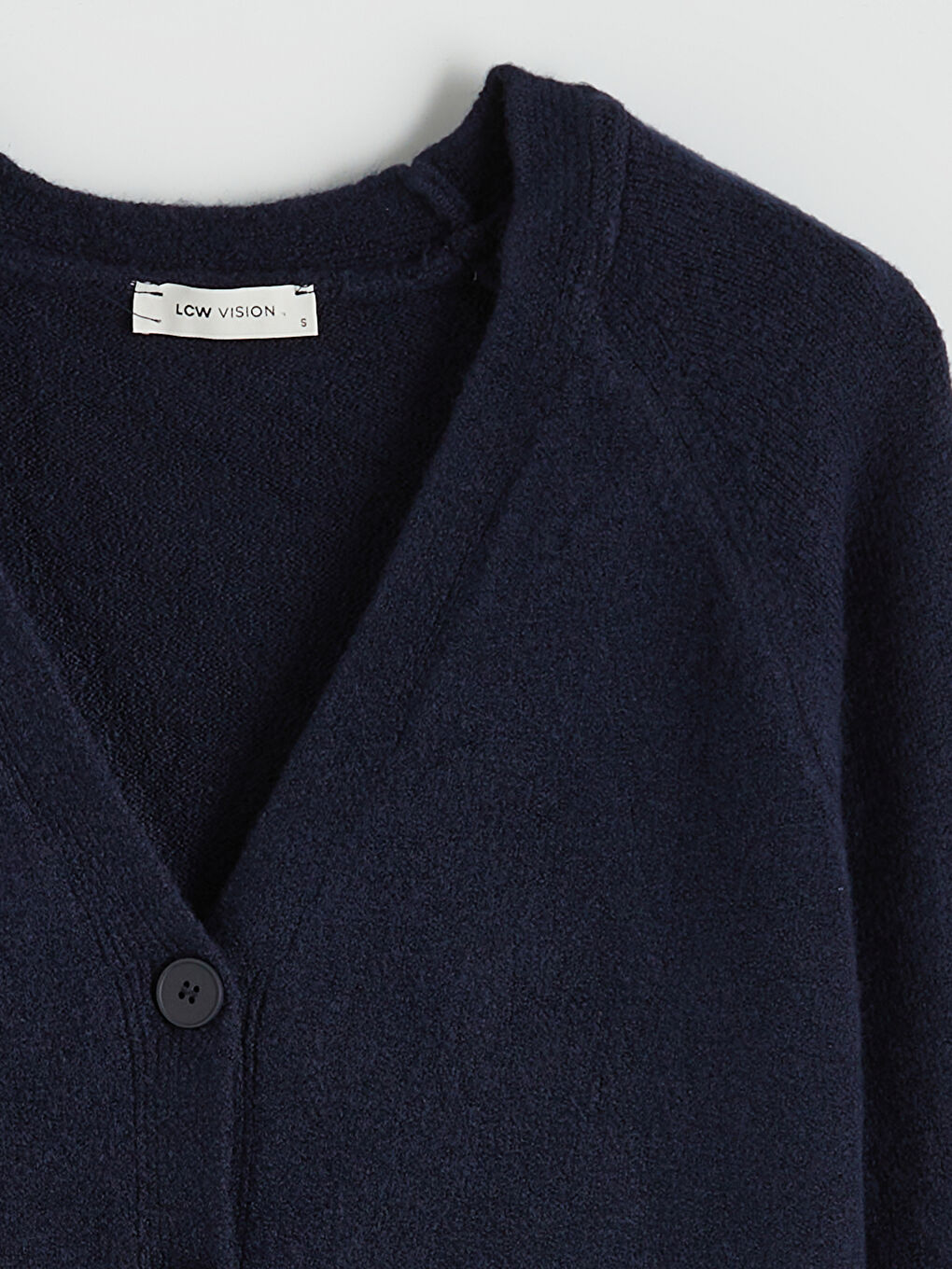 Lacivert V Yaka Kadın Triko Hırka-5