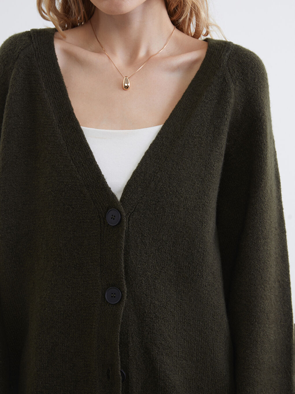 Кардиган из трикотажа с V-образным вырезом для женщин-2