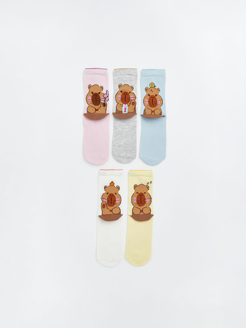 جوارب بنات منقوشة للكاحل خمسة ديال الباكات-1