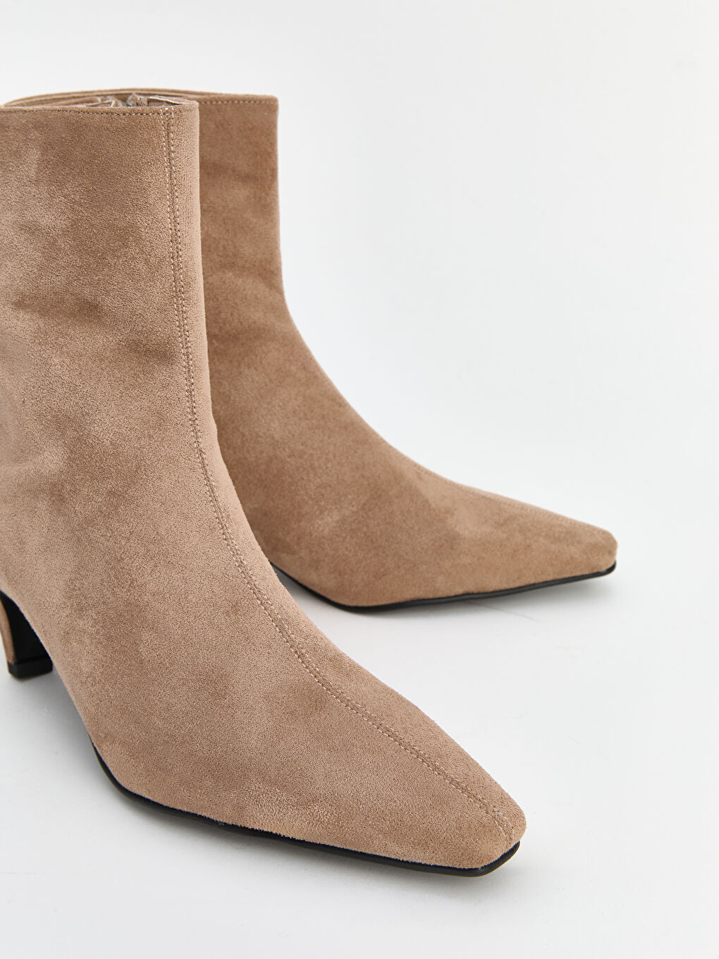 Bej Sivri Burun Kadın Topuklu Bot-2