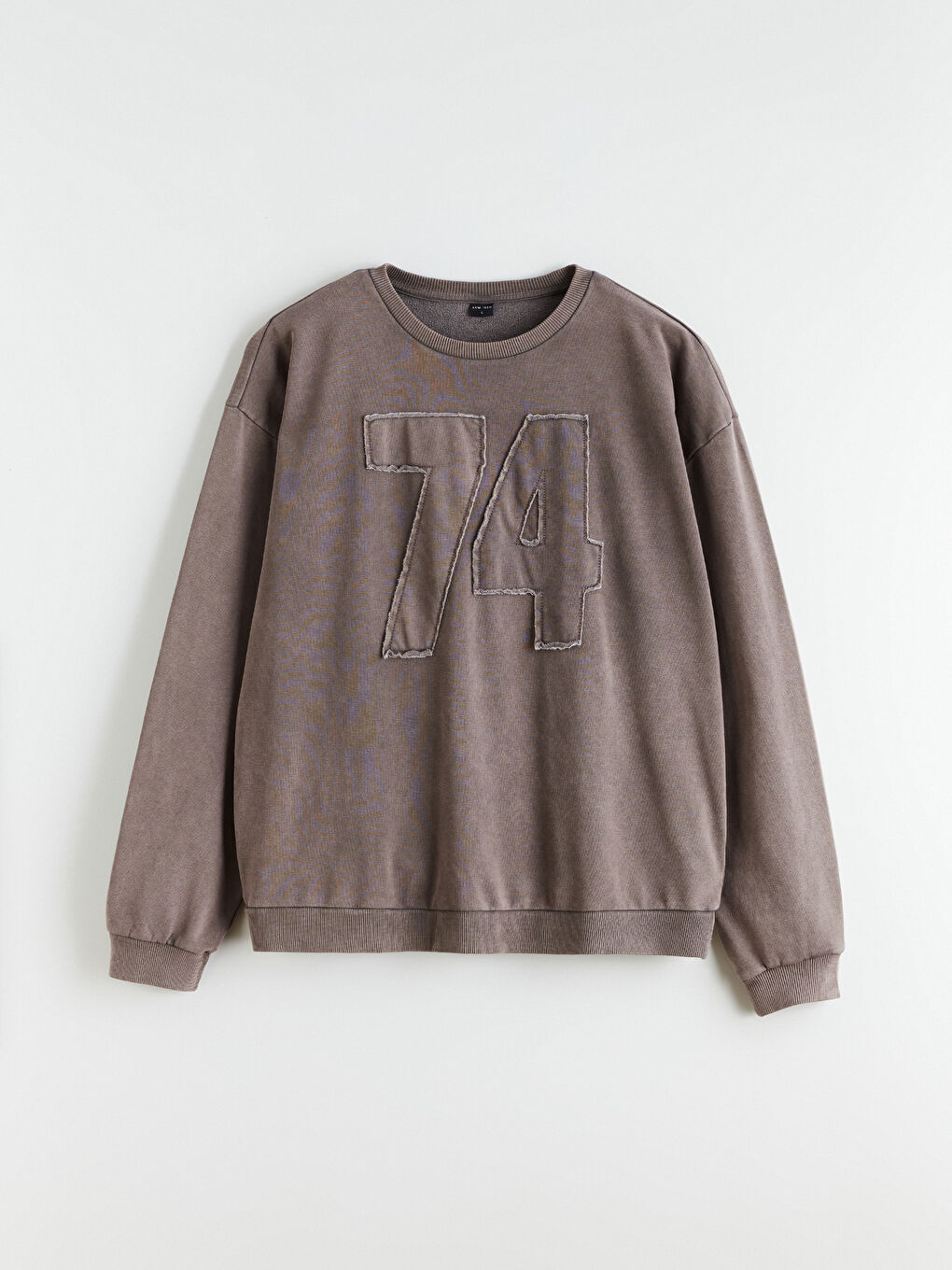 Kahverengi Bisiklet Yaka Genç Erkek Sweatshirt