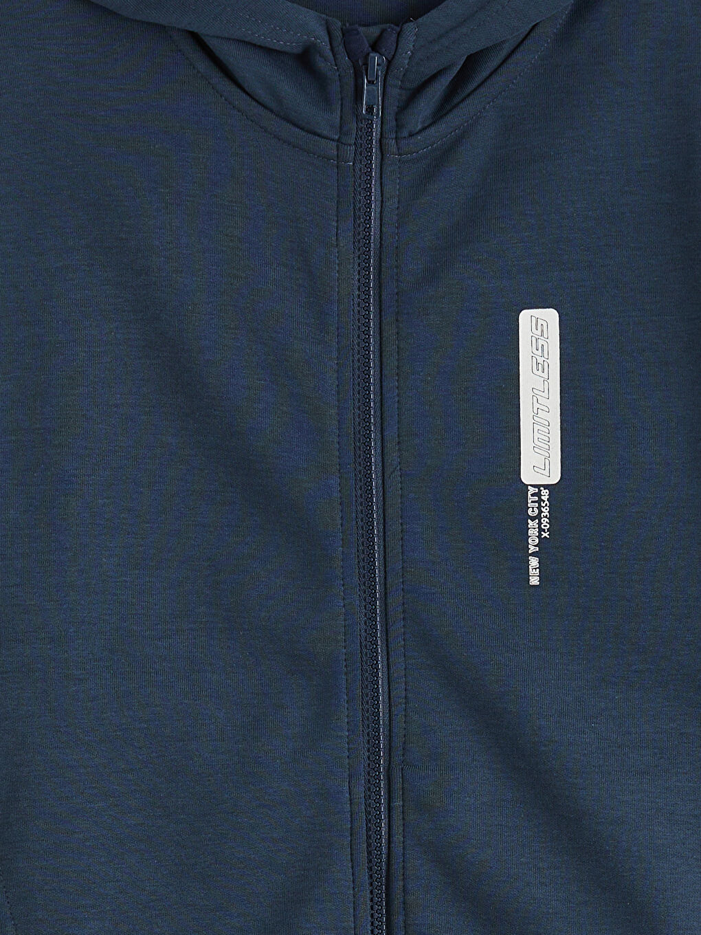 Petrol Kapüşonlu Erkek Çocuk Fermuarlı Sweatshirt-1