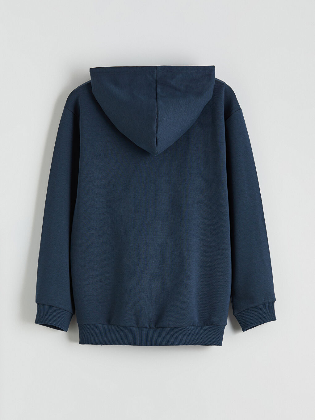 Petrol Kapüşonlu Erkek Çocuk Fermuarlı Sweatshirt-2