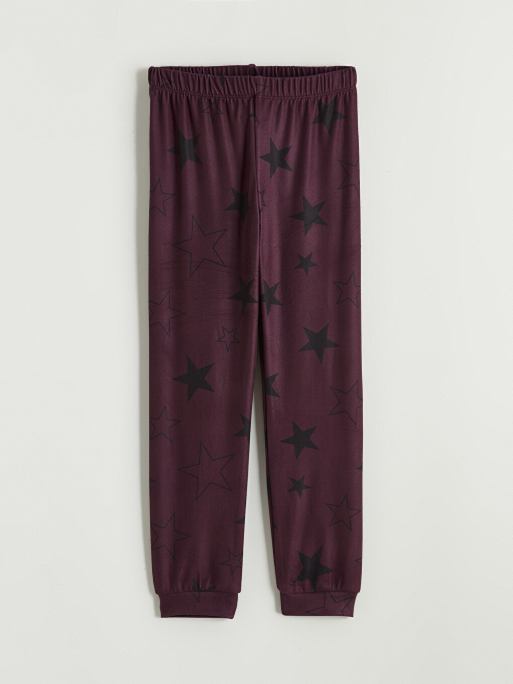 Mürdüm Yıldız Desenli Kız Çocuk Pijama Altı