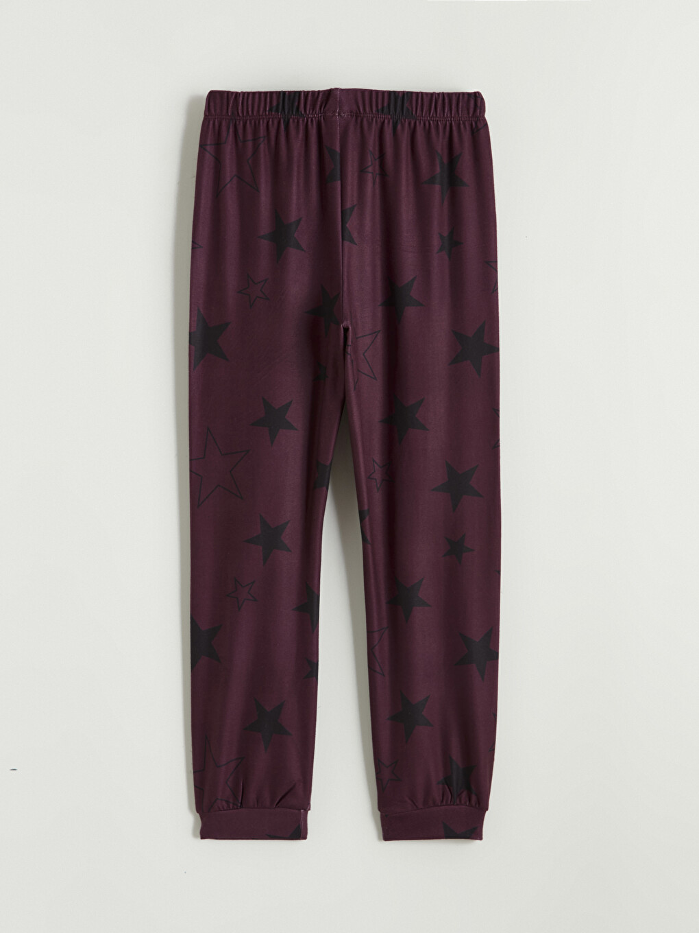 Mürdüm Yıldız Desenli Kız Çocuk Pijama Altı-1