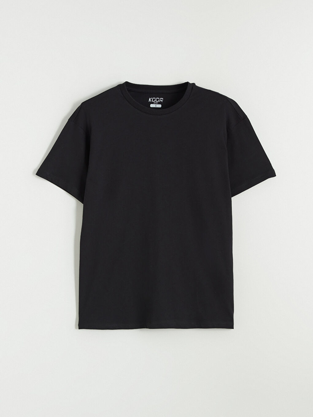 Siyah Bisiklet Yaka Baskılı Oversize Kadın Spor Tişört-4