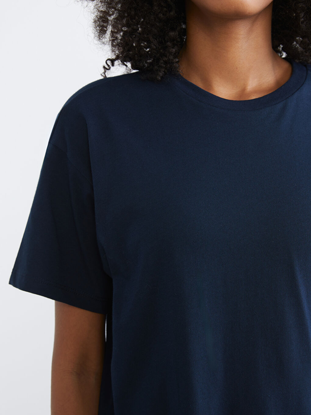 Mavi Bisiklet Yaka Baskılı Oversize Kadın Spor Tişört-3