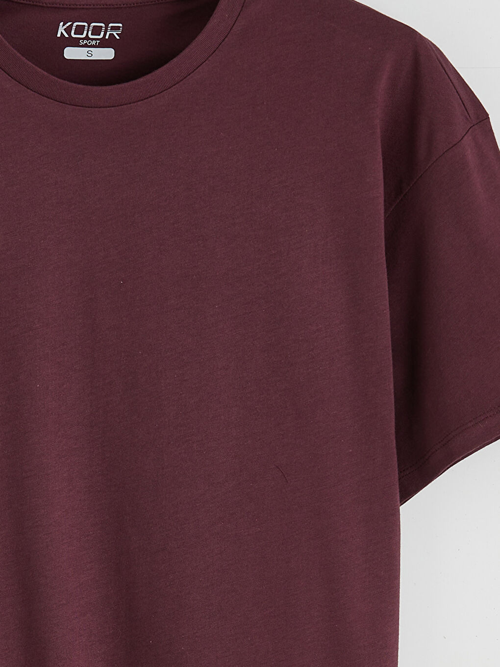 Bordo Bisiklet Yaka Baskılı Oversize Kadın Spor Tişört-7