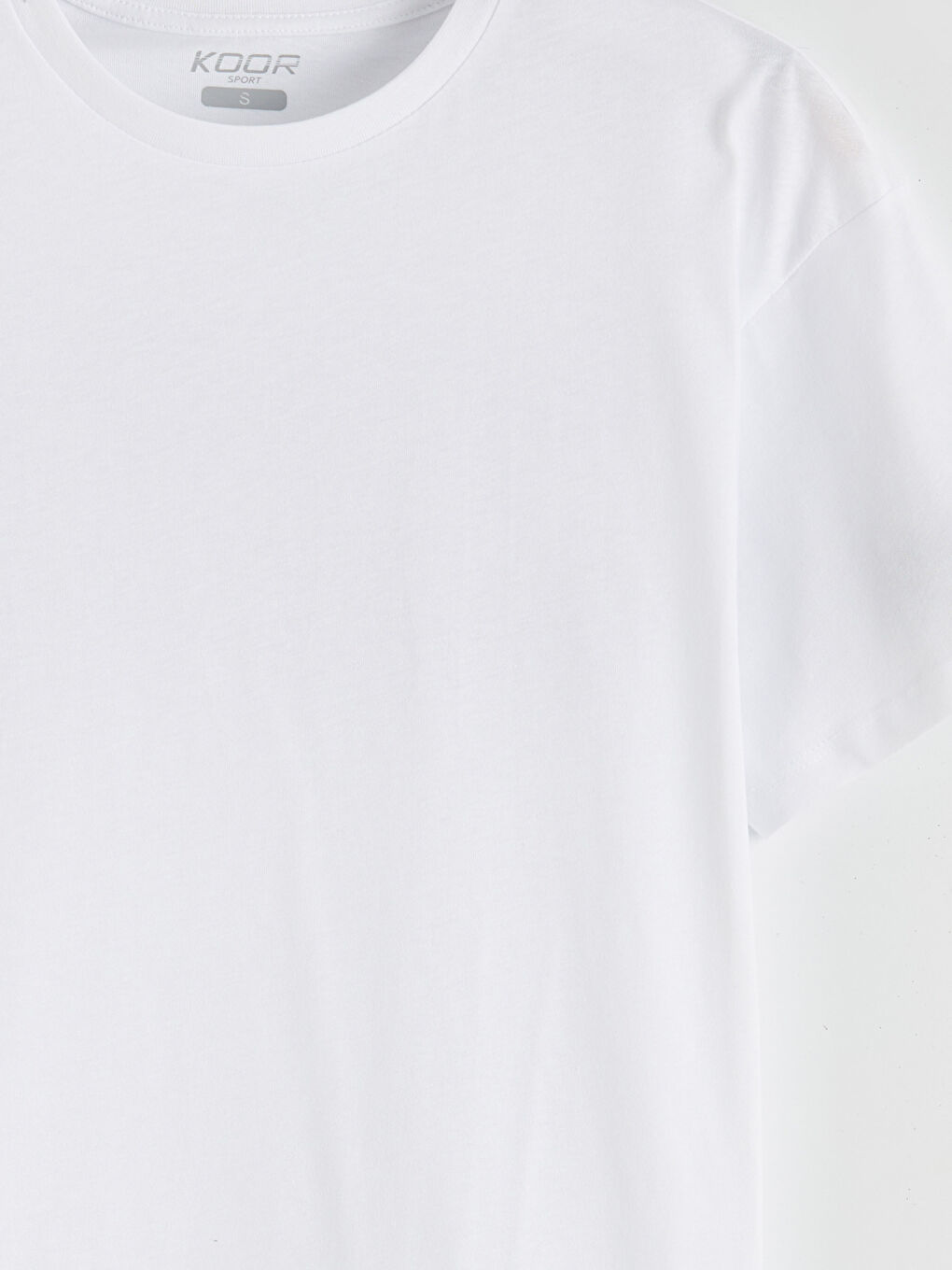 Beyaz Bisiklet Yaka Baskılı Oversize Kadın Spor Tişört-6