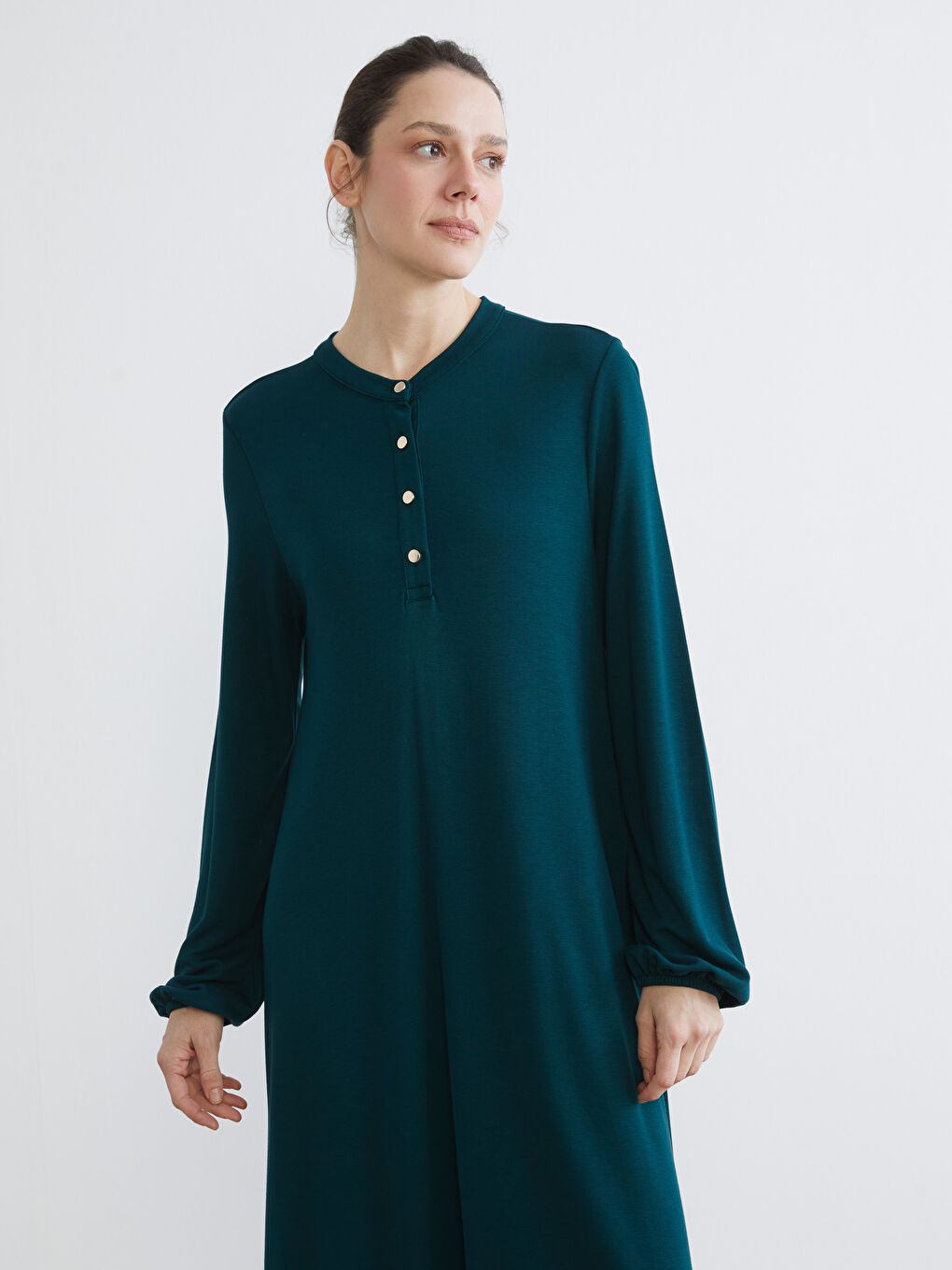 Women's Grandad Collar Dress-1