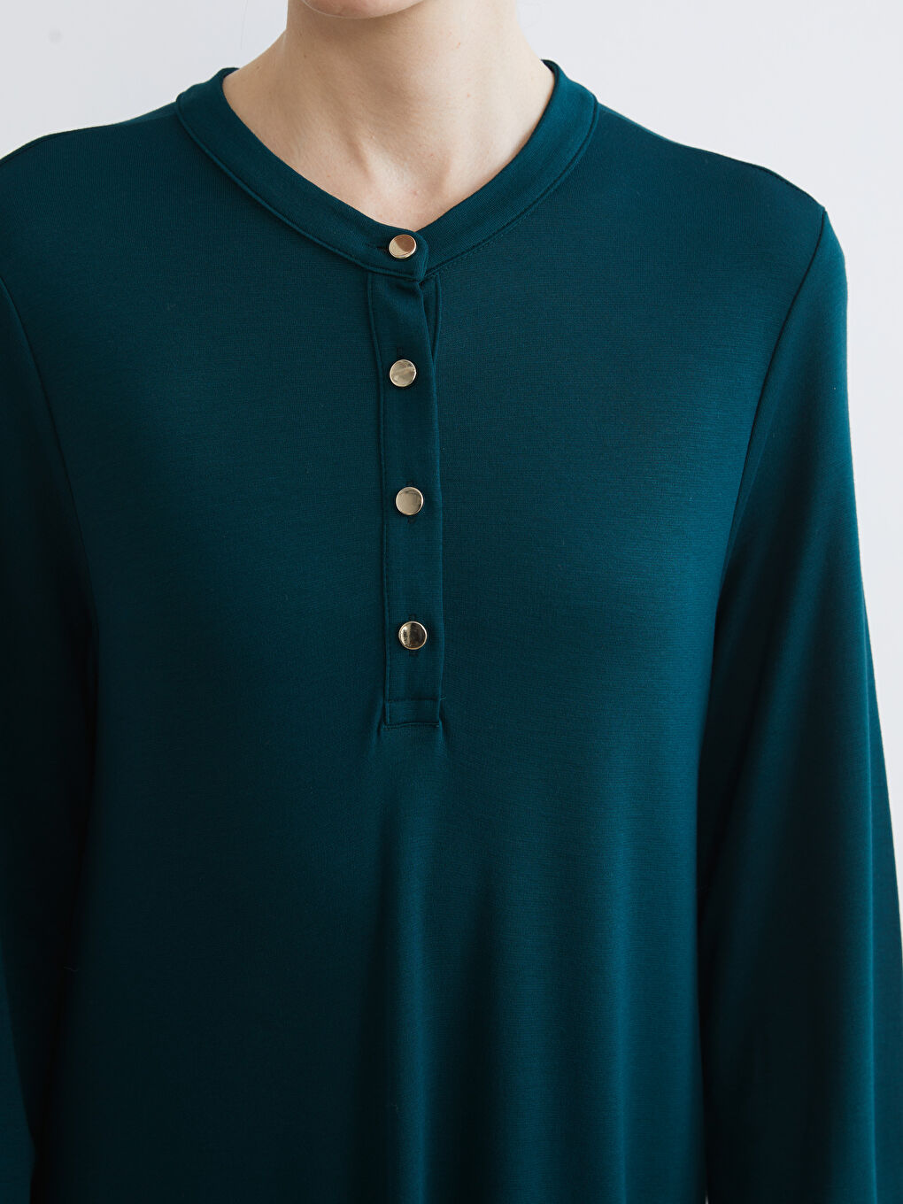 Women's Grandad Collar Dress-2