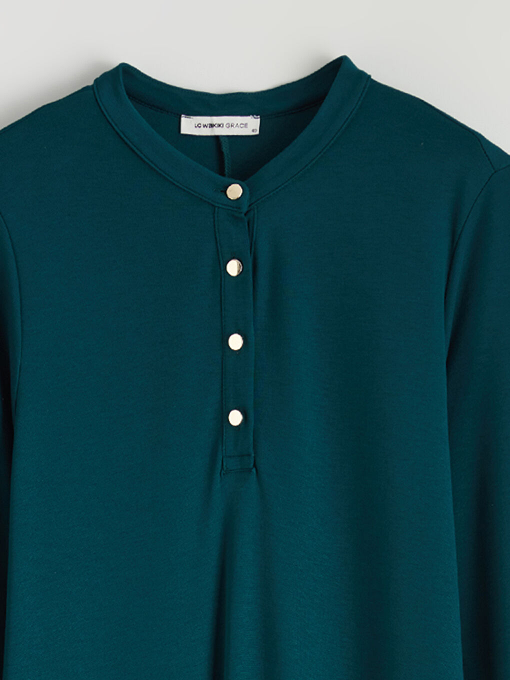 Women's Grandad Collar Dress-5