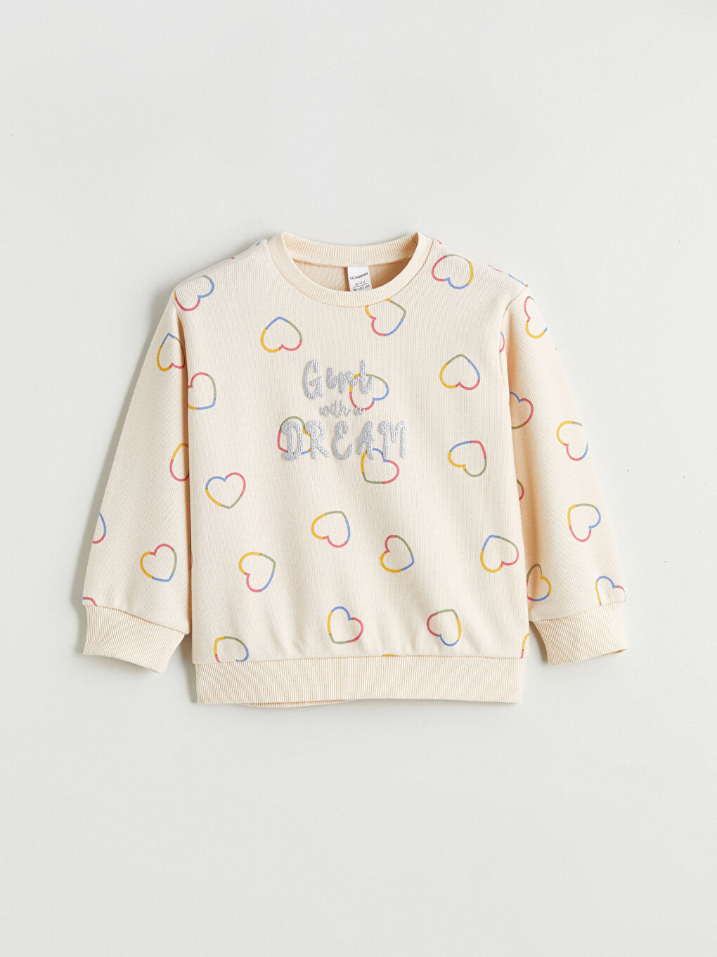 Crew Neck Printed Girls' Sweatshirt