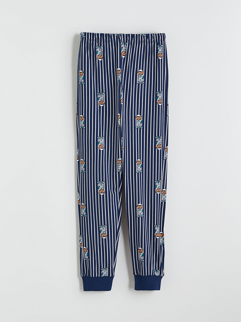 Crew Neck Teddy Bear Print Boy’S Pyjama Set-4