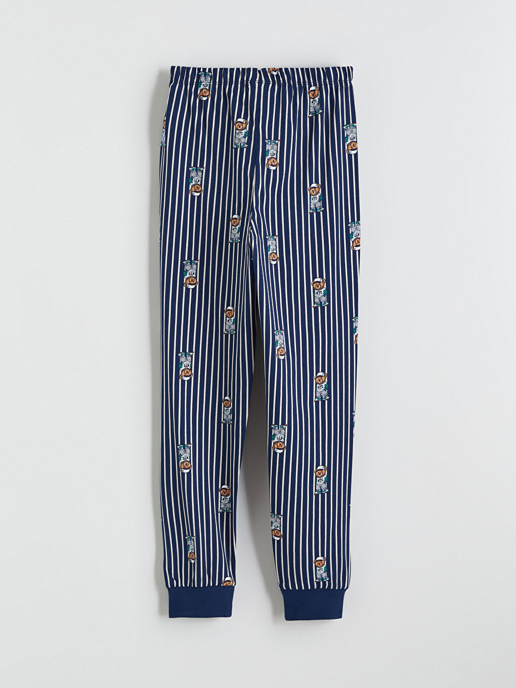 Crew Neck Teddy Bear Print Boy’S Pyjama Set-6