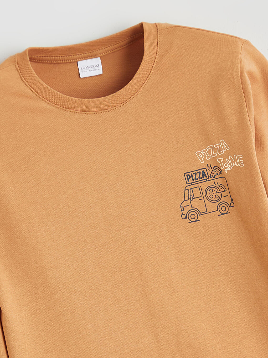 Kahverengi Bisiklet Yaka Erkek Çocuk Pijama Takımı-2