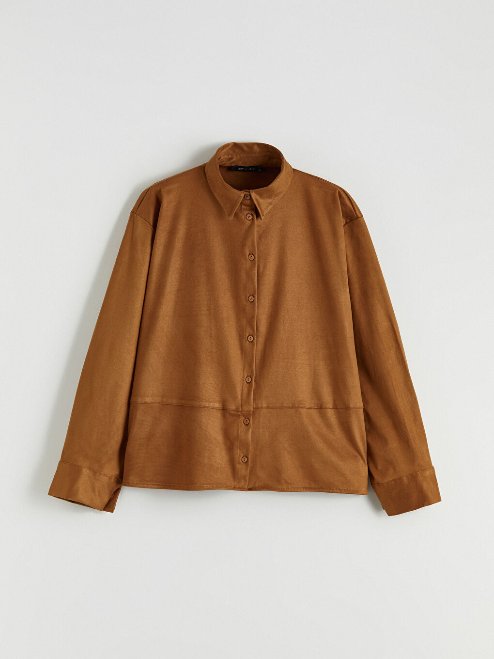 Bej Kadın Süet Görünümlü Gömlek-4