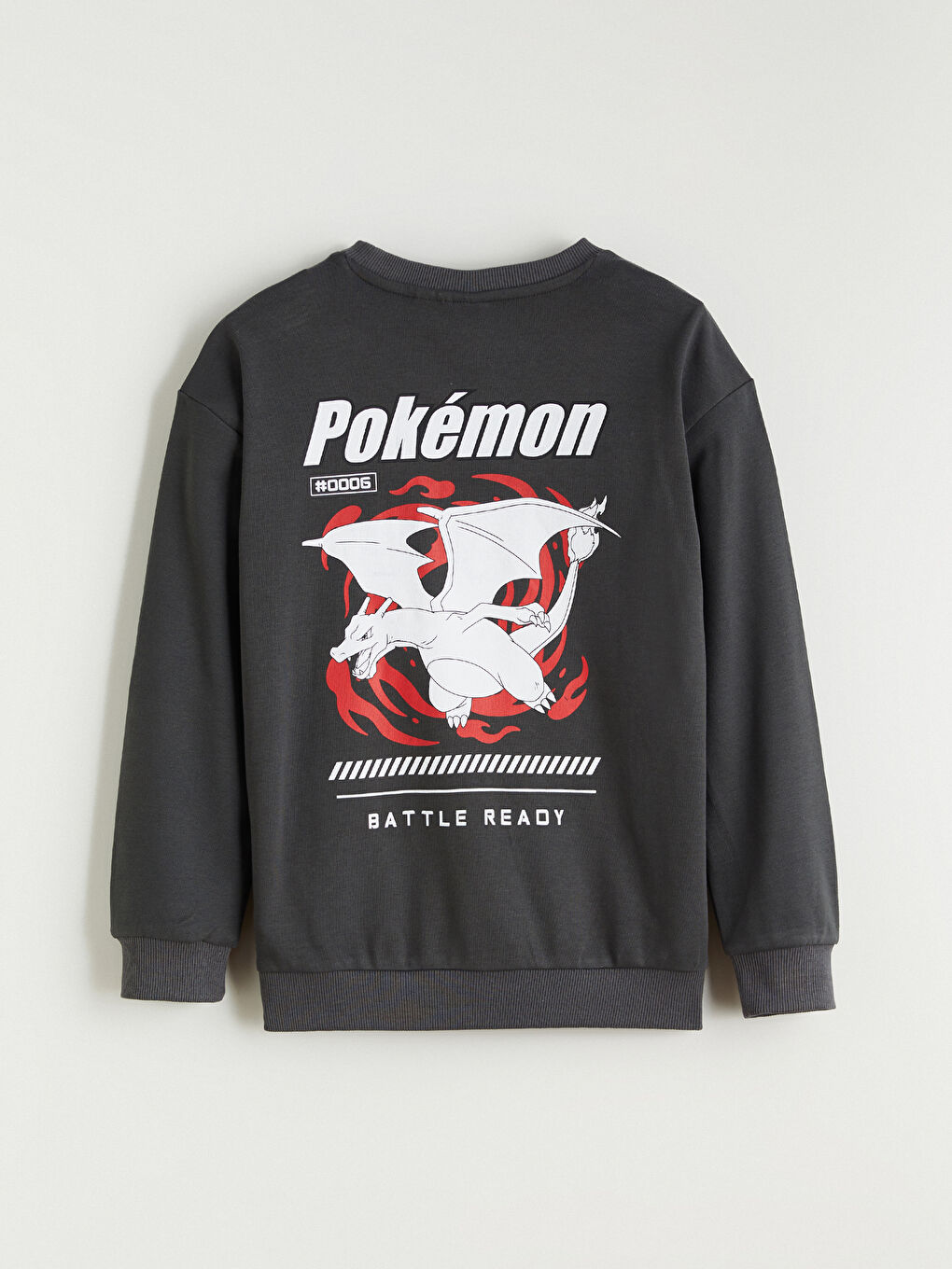 Crew Neck Pokemon Printed Boys' Sweatshirt-3
