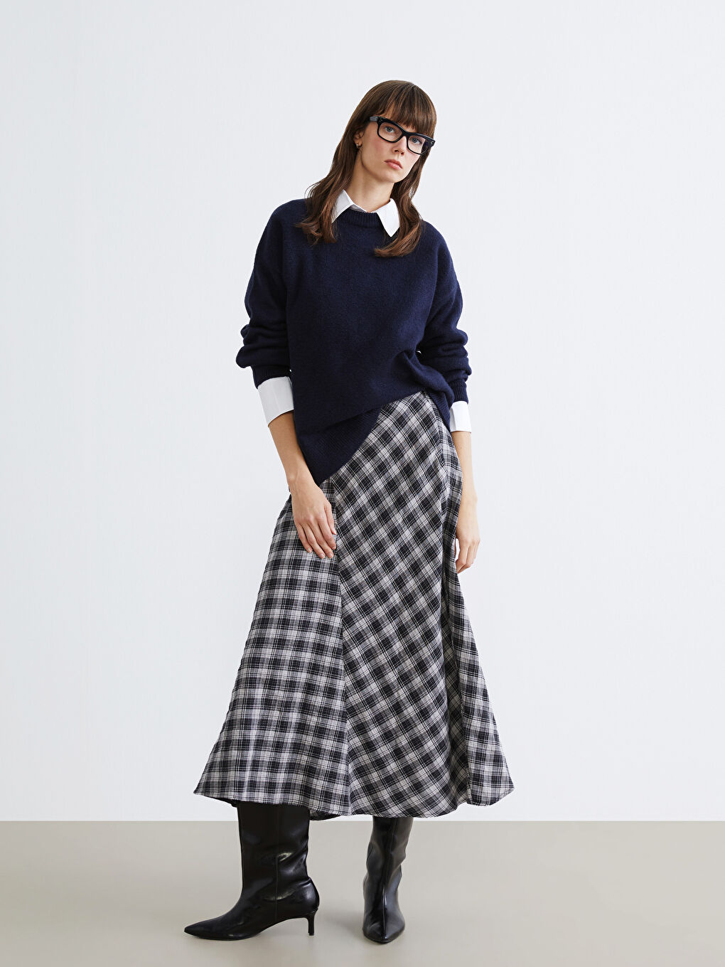 Waist Zippered A-Line Skirt