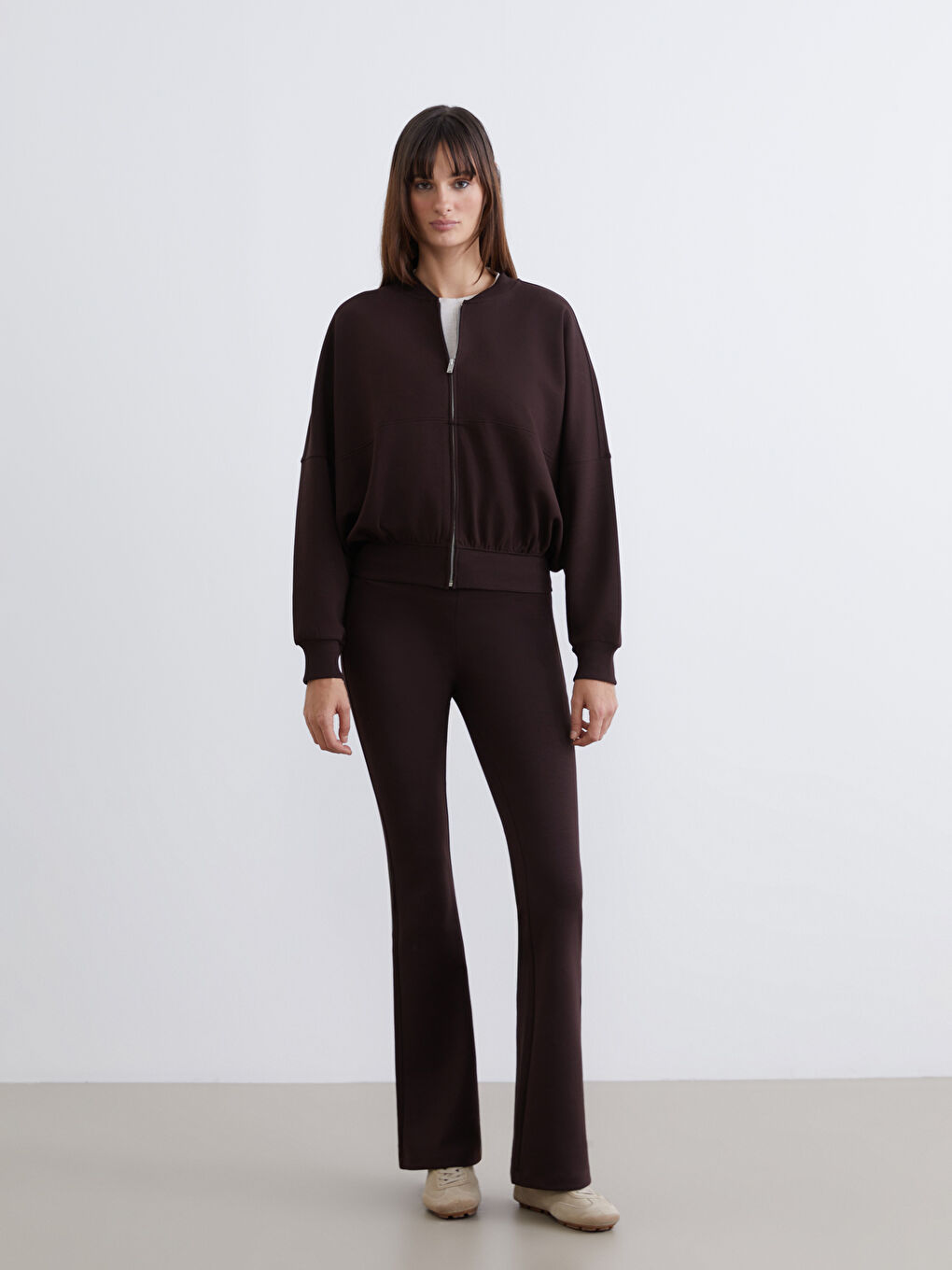 Mürdüm Oversize Kadın Kolej Ceket-1