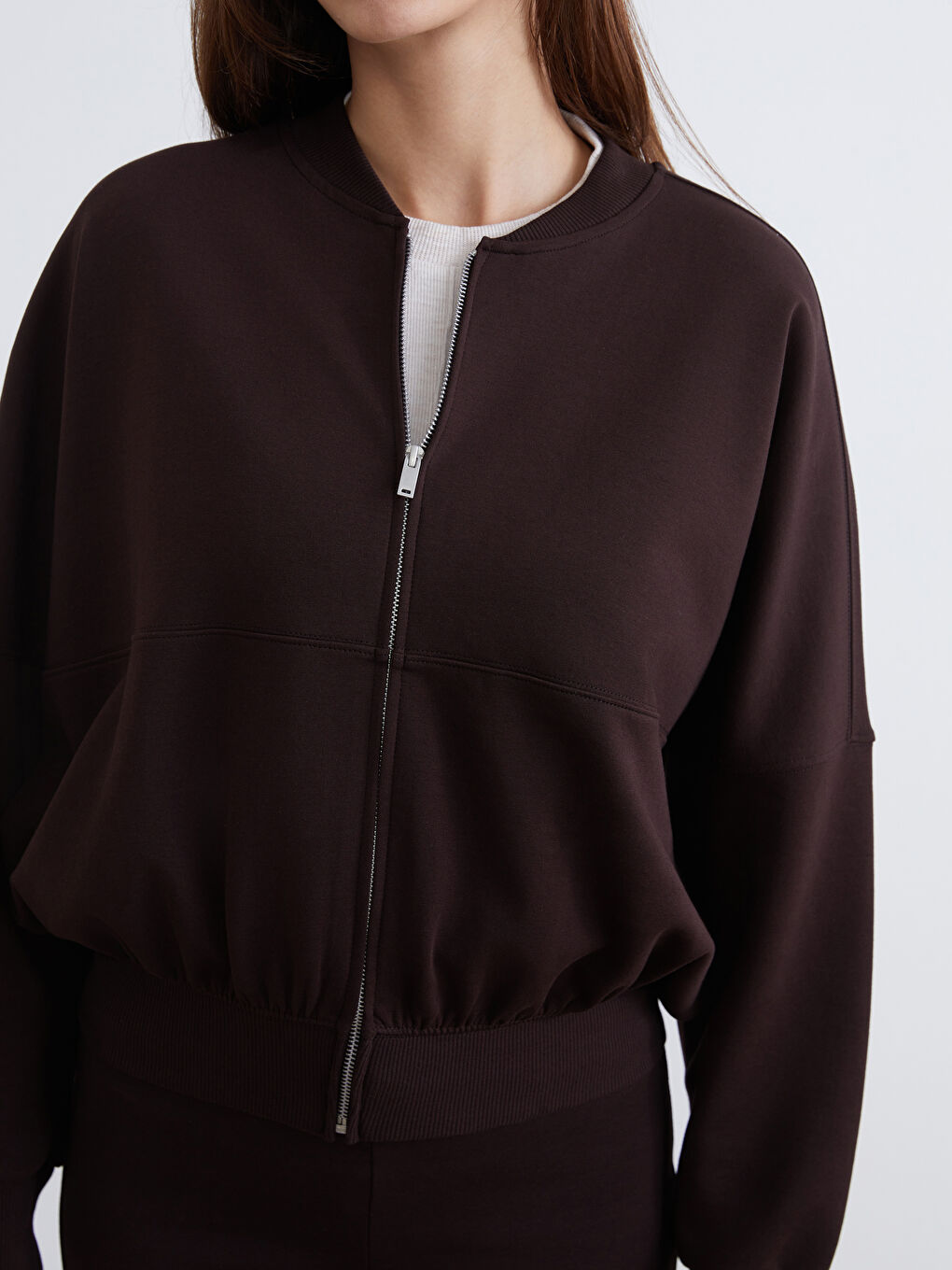 Mürdüm Oversize Kadın Kolej Ceket-2