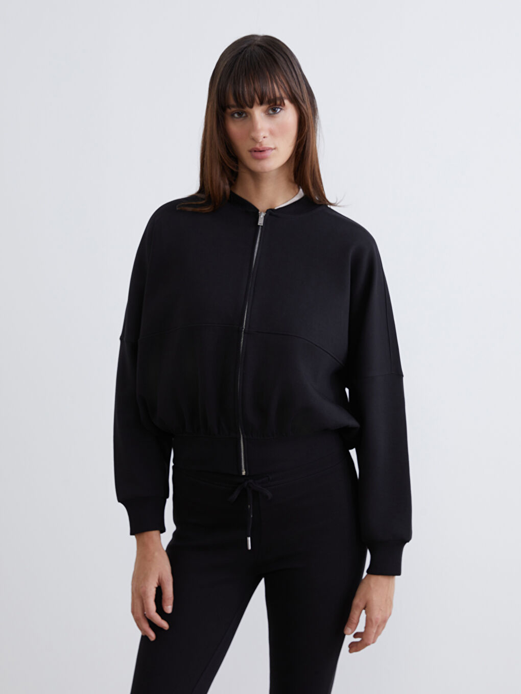 Siyah Oversize Kadın Kolej Ceket