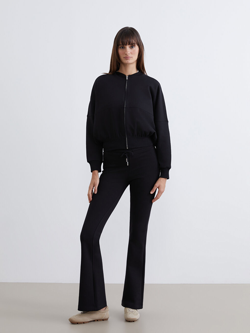 Siyah Oversize Kadın Kolej Ceket-1