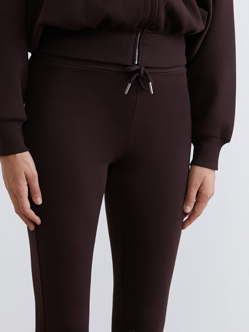 Mürdüm Beli Lastikli İspanyol Paça Kadın Eşofman Altı-2