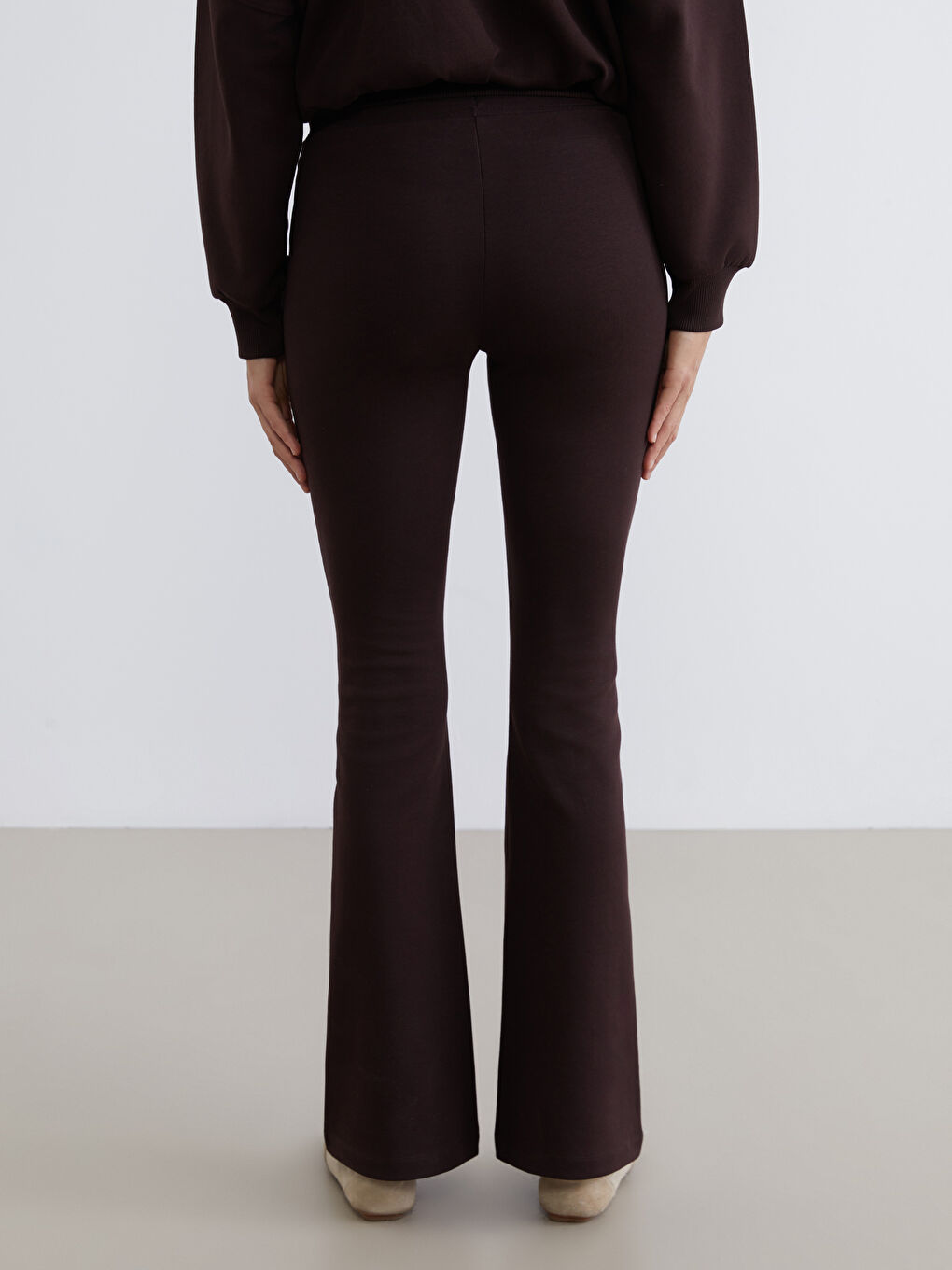 Mürdüm Beli Lastikli İspanyol Paça Kadın Eşofman Altı-3