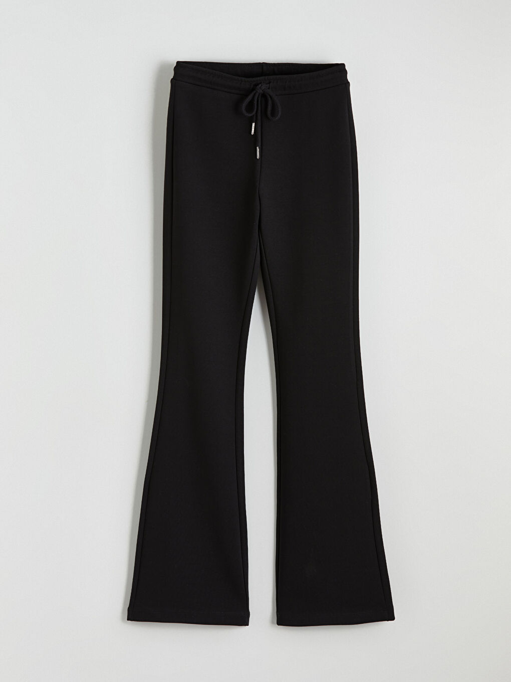 Siyah Beli Lastikli İspanyol Paça Kadın Eşofman Altı-4