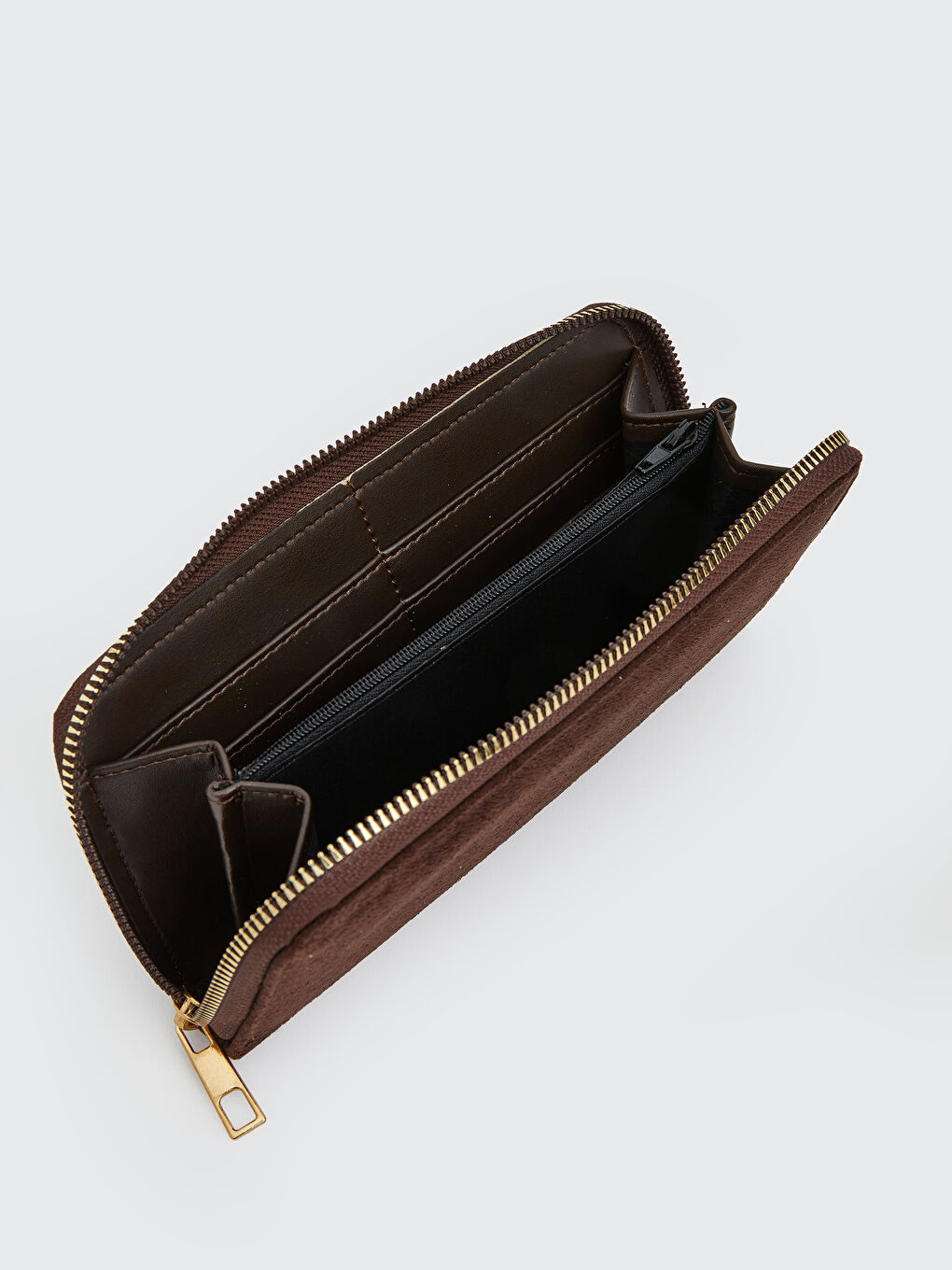 Kahverengi Süet Görünümlü Kadın Cüzdan-2