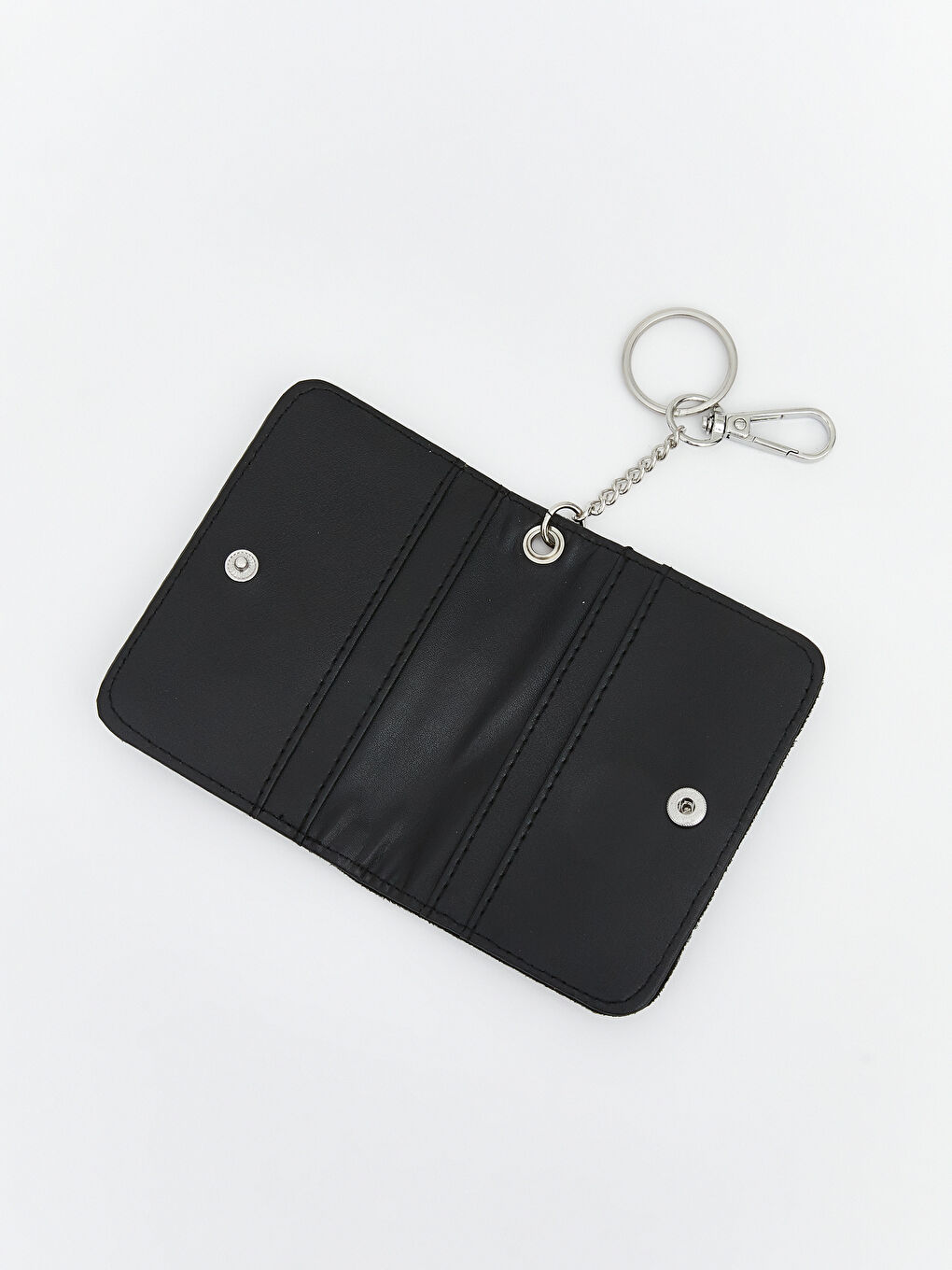 Siyah Deri Görünümlü Kadın Cüzdan-2