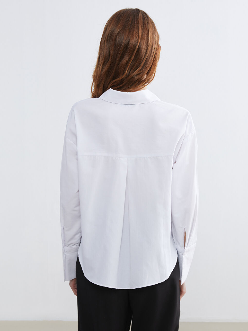 Ekru Taşlı Oversize Kadın Gömlek-3