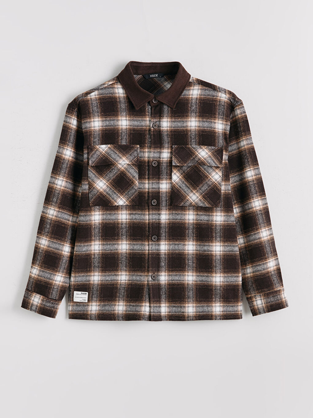 Kahverengi Regular Fit Ekose Erkek Oduncu Gömlek Ceket-4