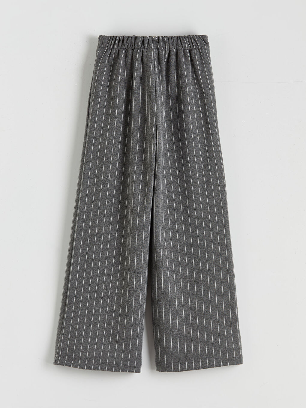 Gri Beli Lastikli Pileli Kız Çocuk Pantolon-1