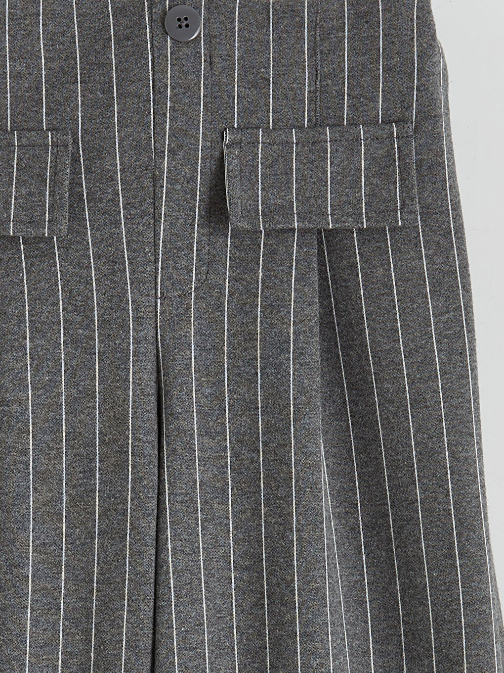 Gri Beli Lastikli Pileli Kız Çocuk Pantolon-2