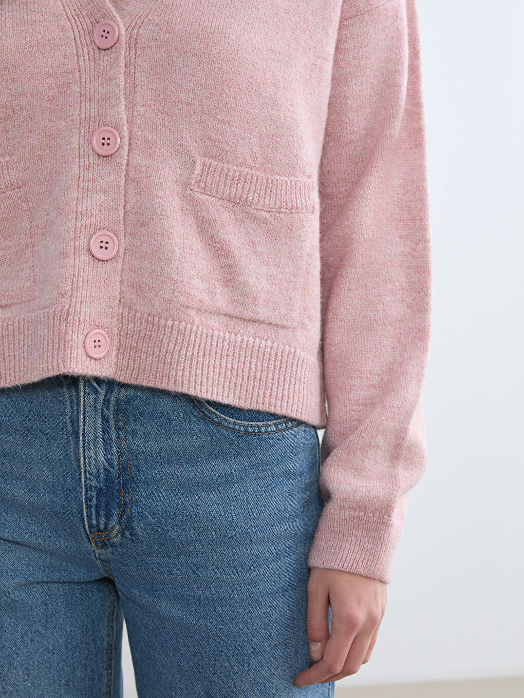 Kardigan od trikotaže sa V izrezom za Žene-2