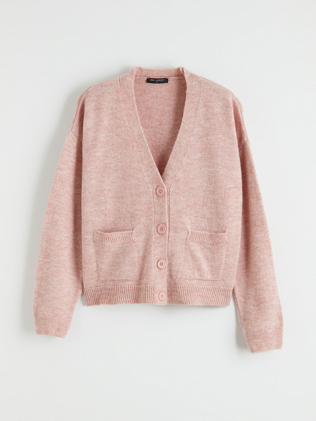 Pembe V Yaka Kadın Triko Hırka