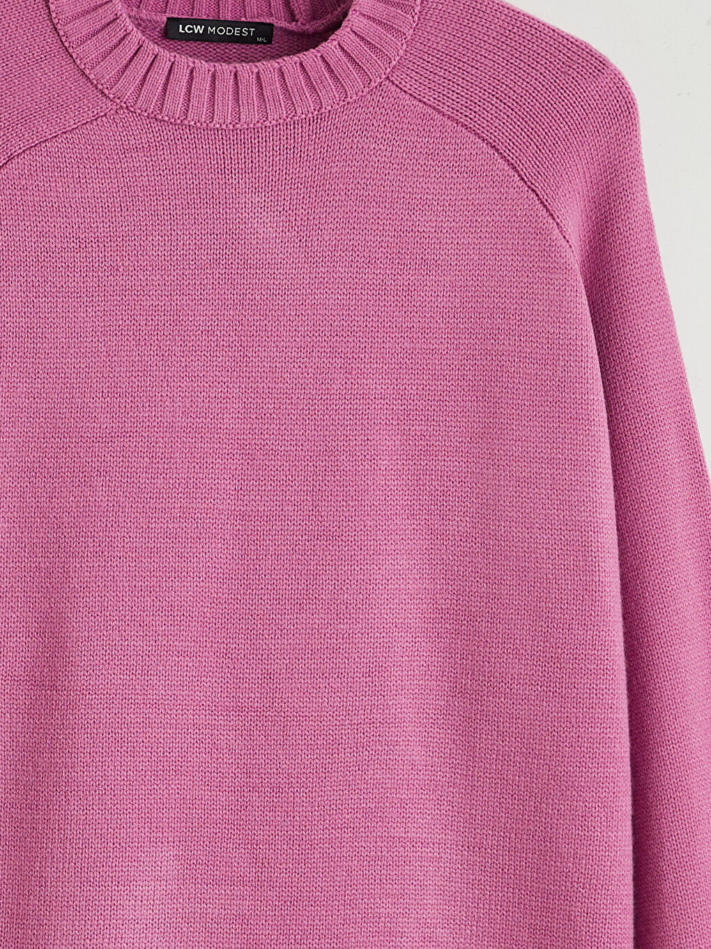 Pembe Bisiklet Yaka Oversize Kadın Triko Tunik-5