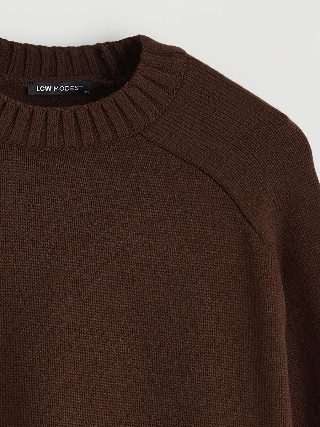 Kahverengi Bisiklet Yaka Oversize Kadın Triko Tunik-5