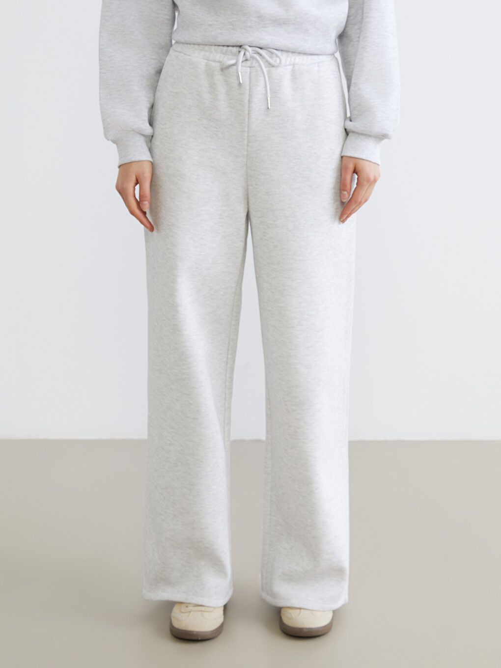 Elastic Waist Wide Leg Women's Thick Sweatpants-1