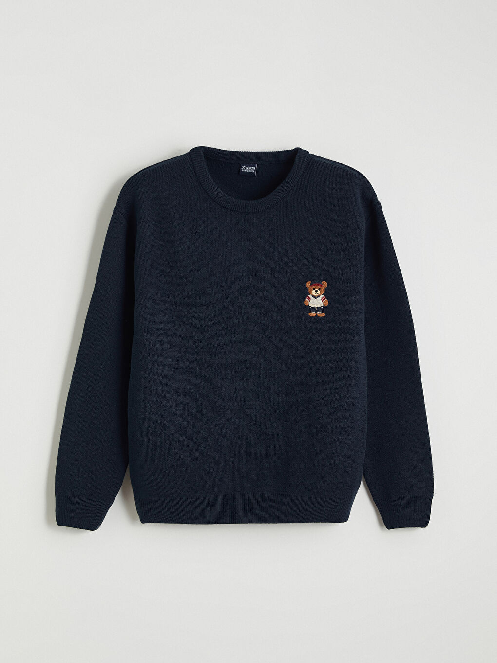 Lacivert Teddy Baskılı Erkek Çocuk Triko Kazak