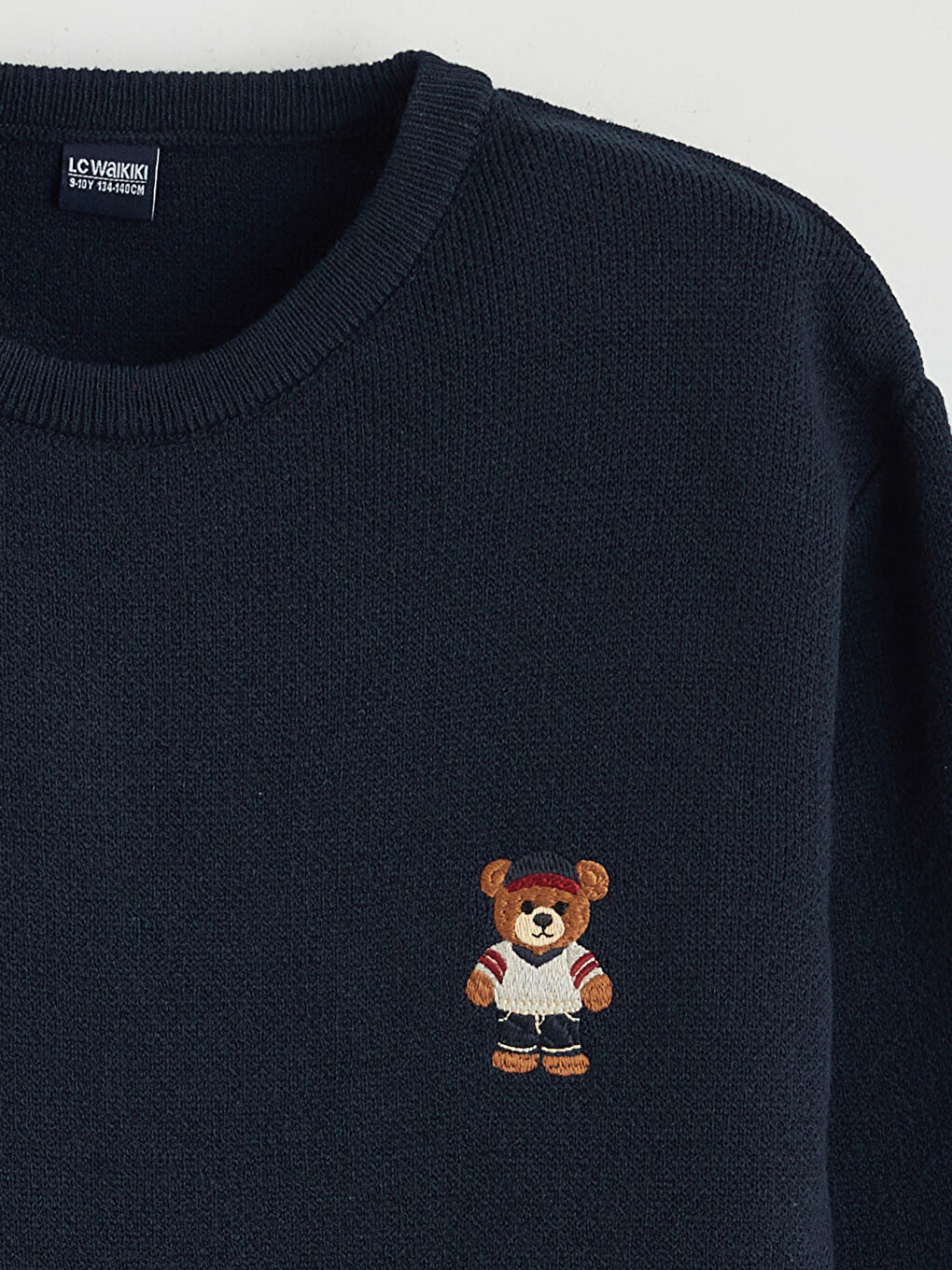 Lacivert Teddy Baskılı Erkek Çocuk Triko Kazak-1