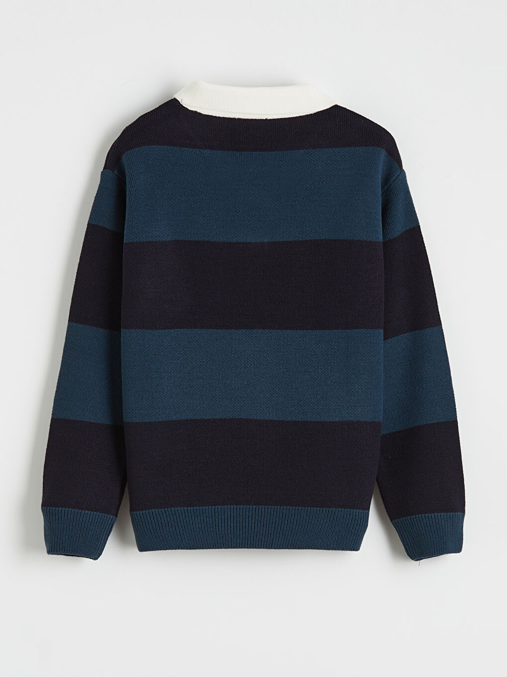 İndigo Polo Yaka Ayı Teddy Nakışlı Erkek Çocuk Triko Kazak-1