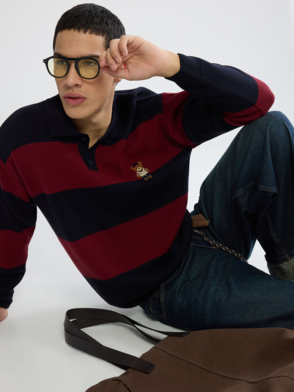 Polo Neck Men's Knitwear Sweater