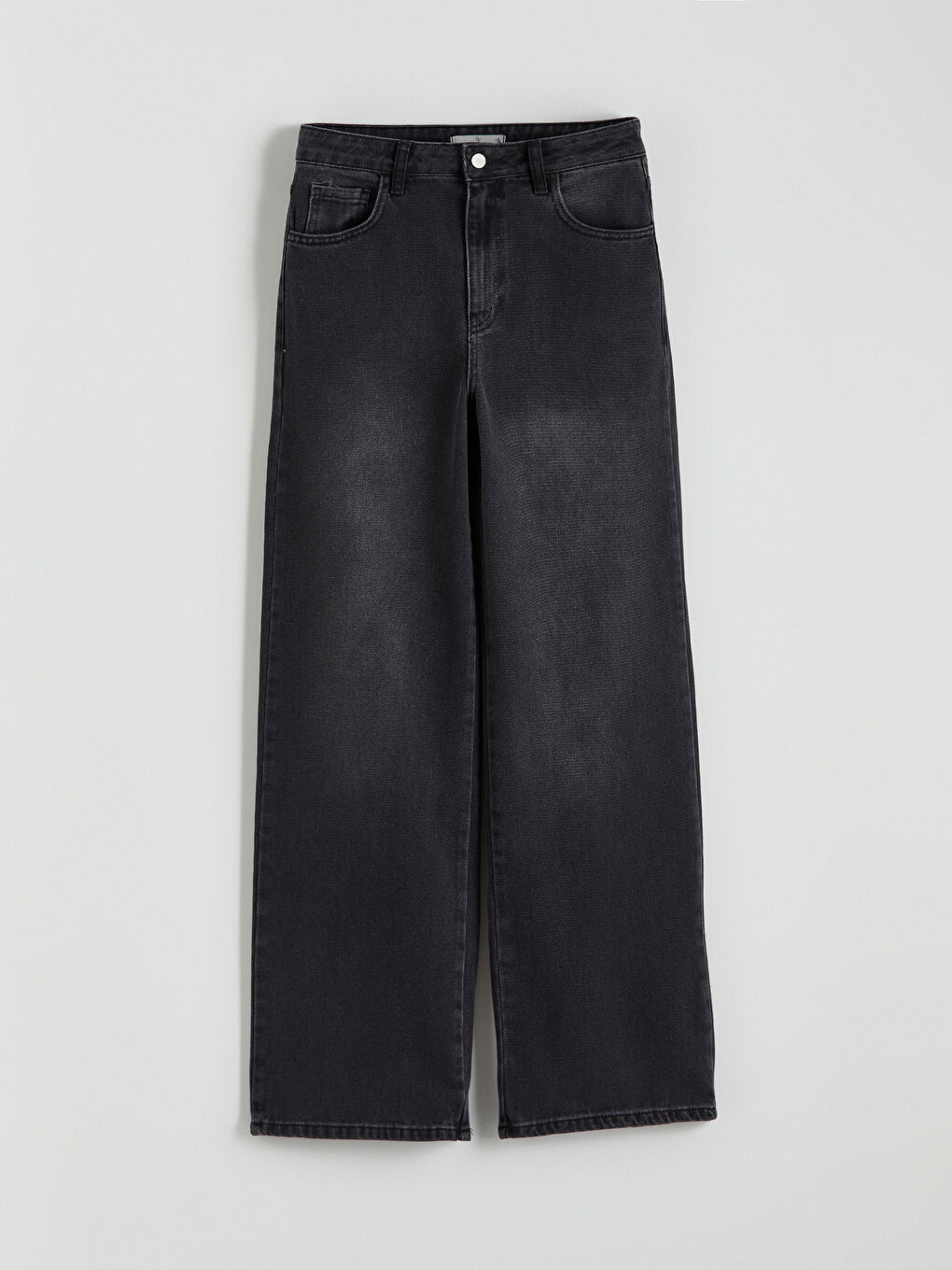 Siyah Wideleg Kadın Jean Pantolon-5