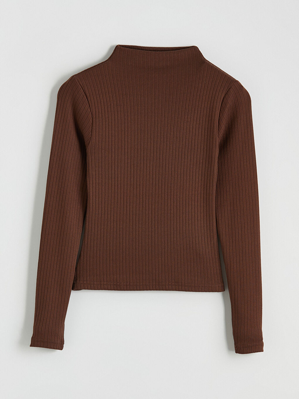 Kahverengi Dik Yaka Kadın Body-4