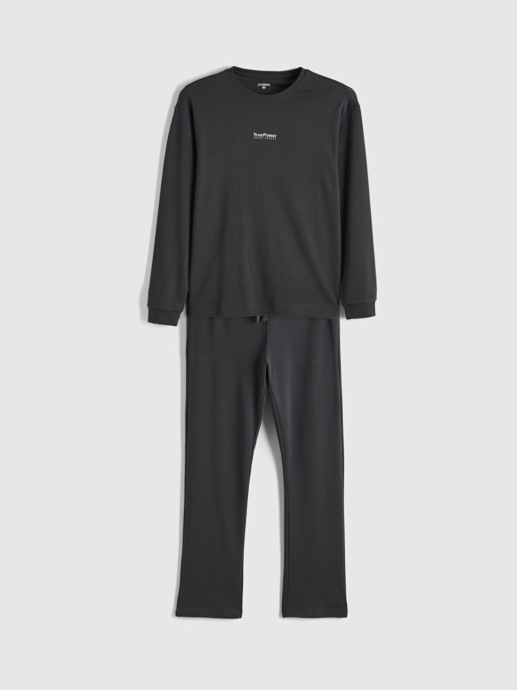 Antrasit Standart Kalıp Erkek Baskılı Pijama Takım-4