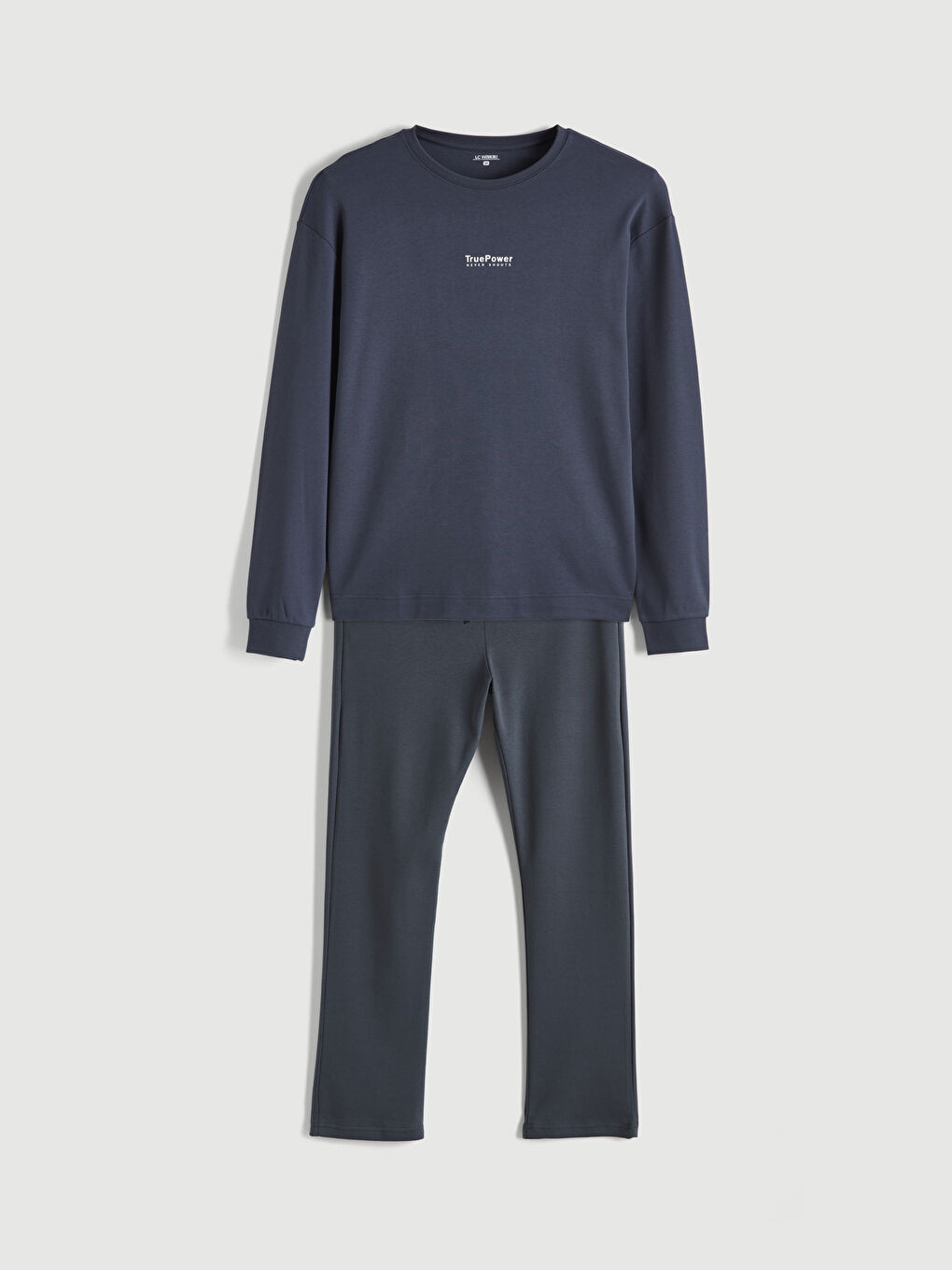 Lacivert Standart Kalıp Erkek Baskılı Pijama Takım